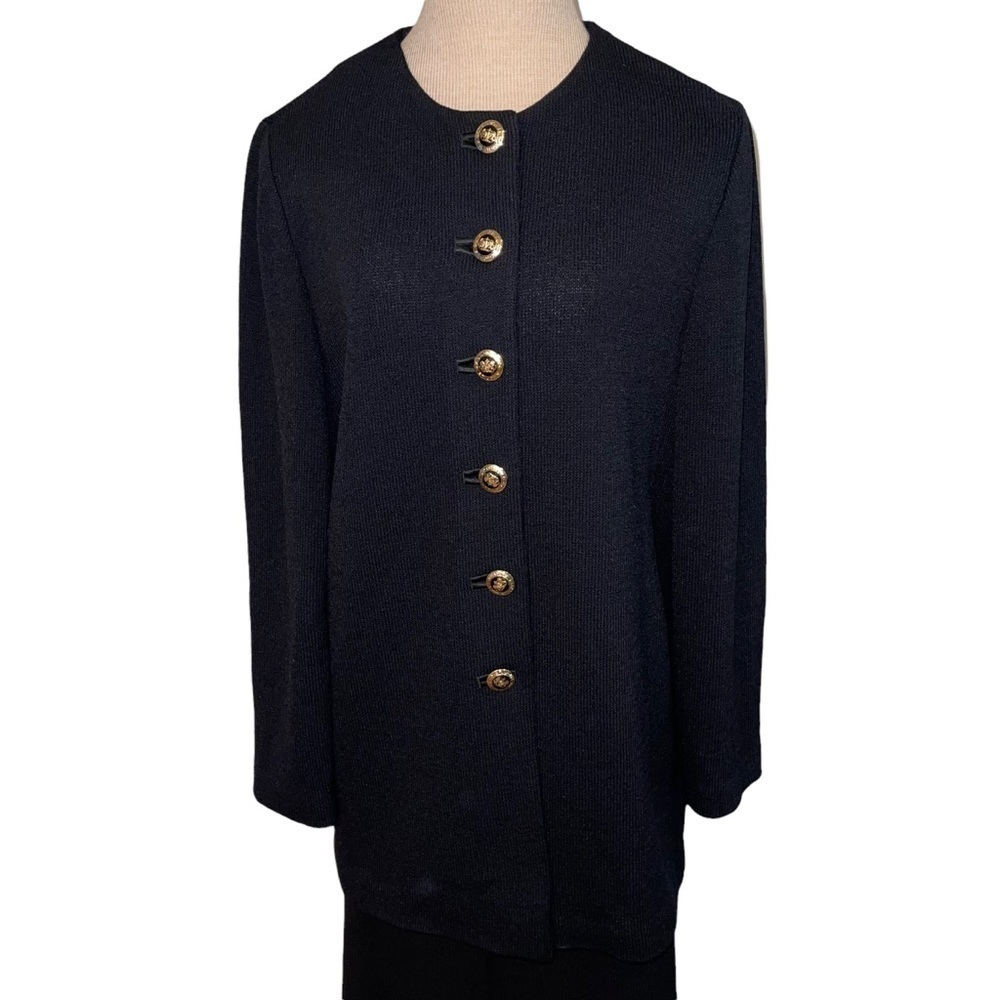 St. John Mitchells Black Knit Woman Jacket Size L